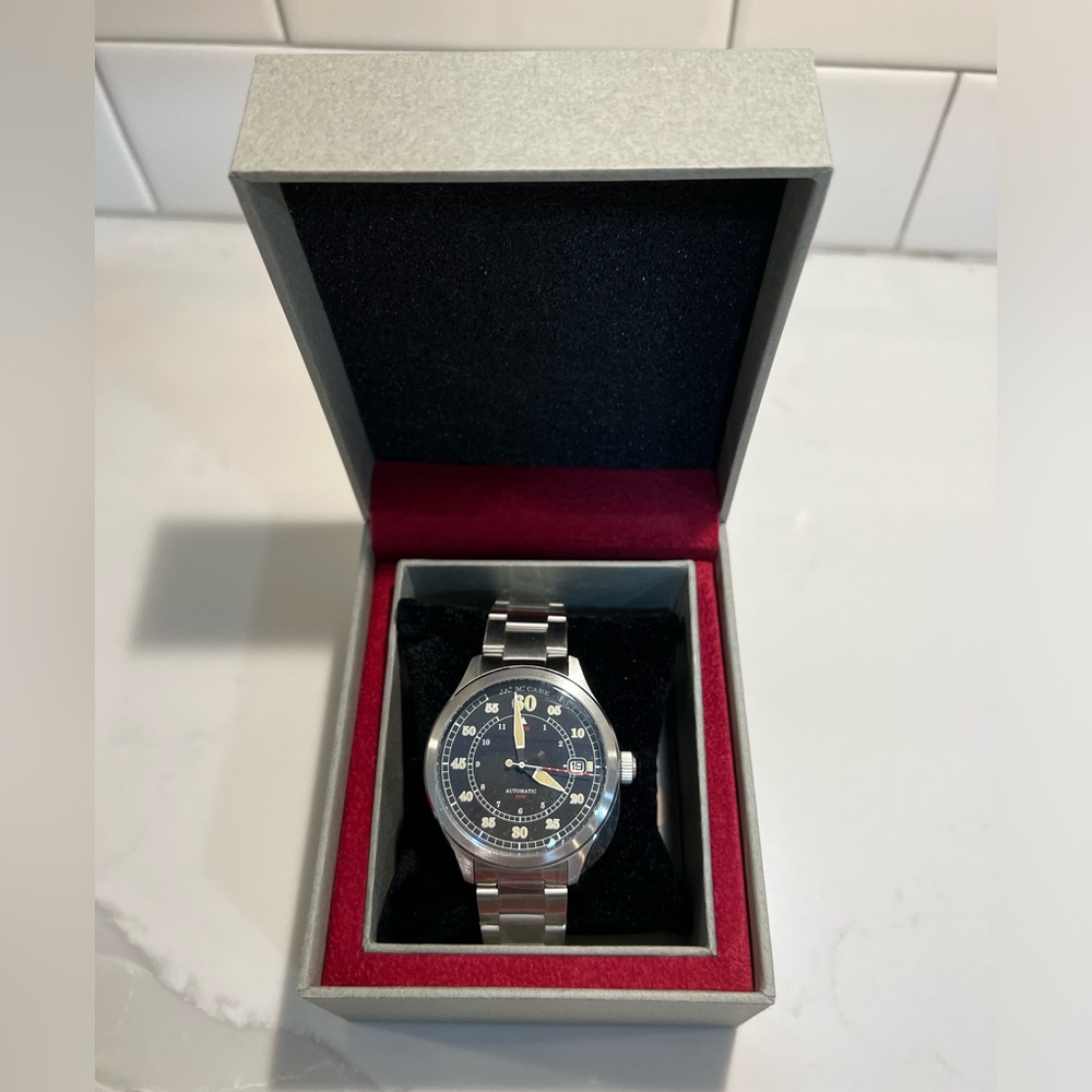 NEW - James McCabe Bobber Auto Stainless Steel Watch - Midnight Black JM-1050-11